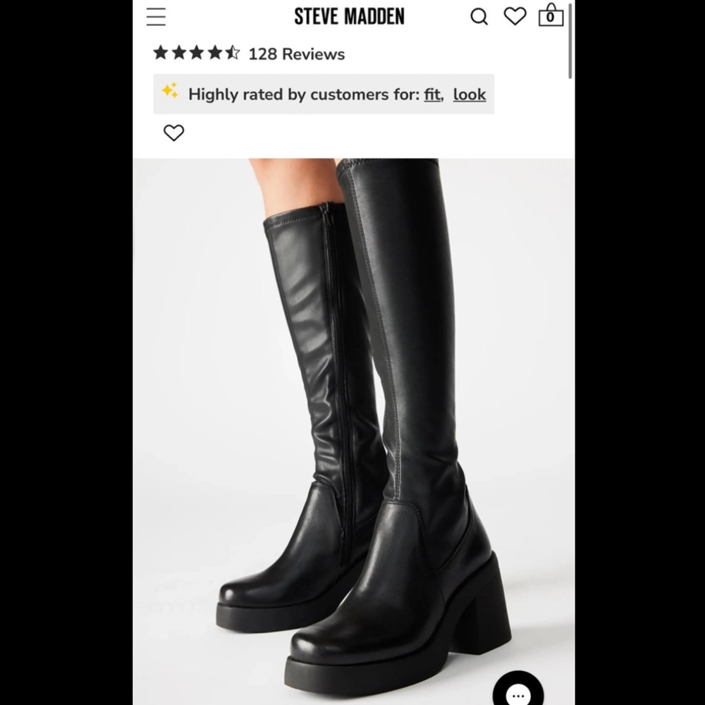 Steve Madden Berkleigh Black Boots Size 9.5